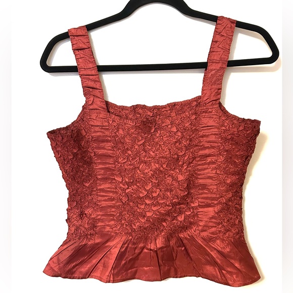 Vintage Silk Raspberry Crinkle Top - Picture 3 of 4